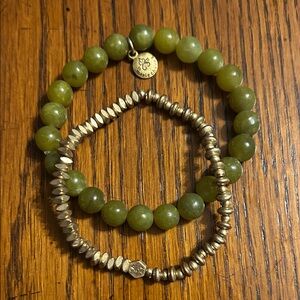 Marie Chaves Green gemstone Stretch Bracelet